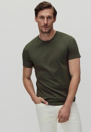 Bläck CORE SOLID O-NECK - Basic T-shirt - dark khaki