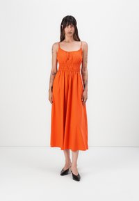 Tommy Hilfiger SMOCK  STRAP LONG DRESS - Day dress - brilliant orange