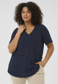 Kaffe Curve - Print T-shirt - midnight marine Thumbnail Image 1