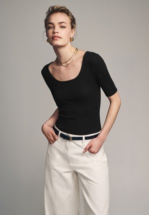 THE SET, 3 PACK - T-shirts basic - black grey white