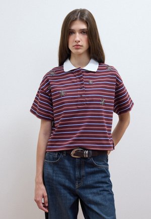 Les Copains, POLO WITH OVERSIZED COLLAR - Polo - purple