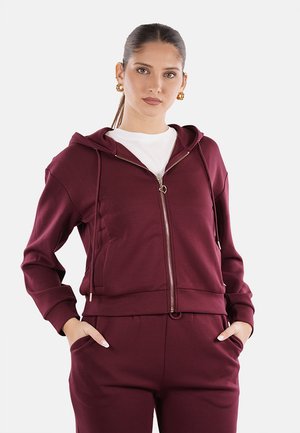Felpa con zip - bordeaux