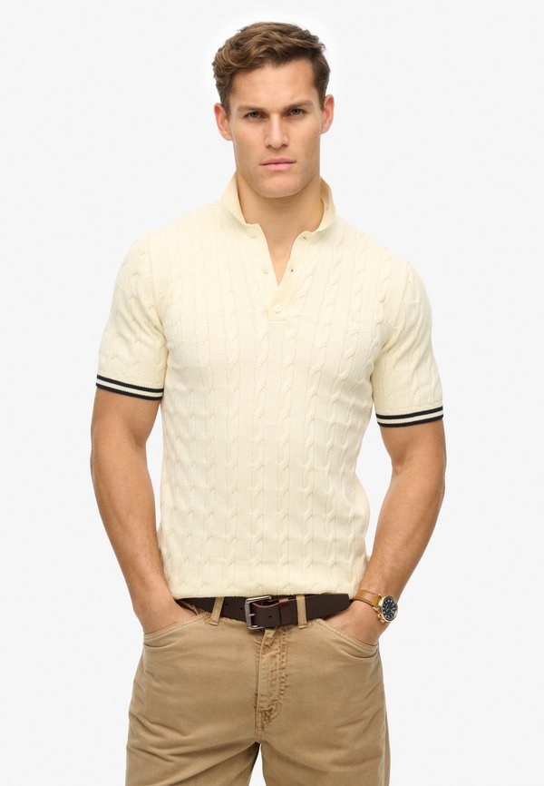 TEXTURE SHORT SLEEVE - Poloshirt - classic cream