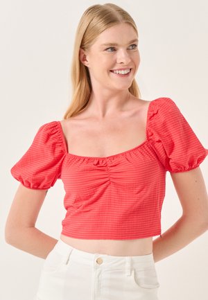 SQUARE NECK SHORT SLEEVE  - Bluse - orange