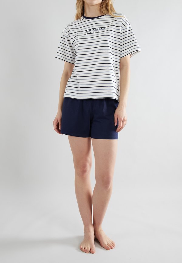 SET - Nachtwäsche Set - blaumittelringel