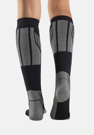 H.I.S Kniestrümpfe - 1x schwarz grau meliert, 1x grau meliert  schwarz