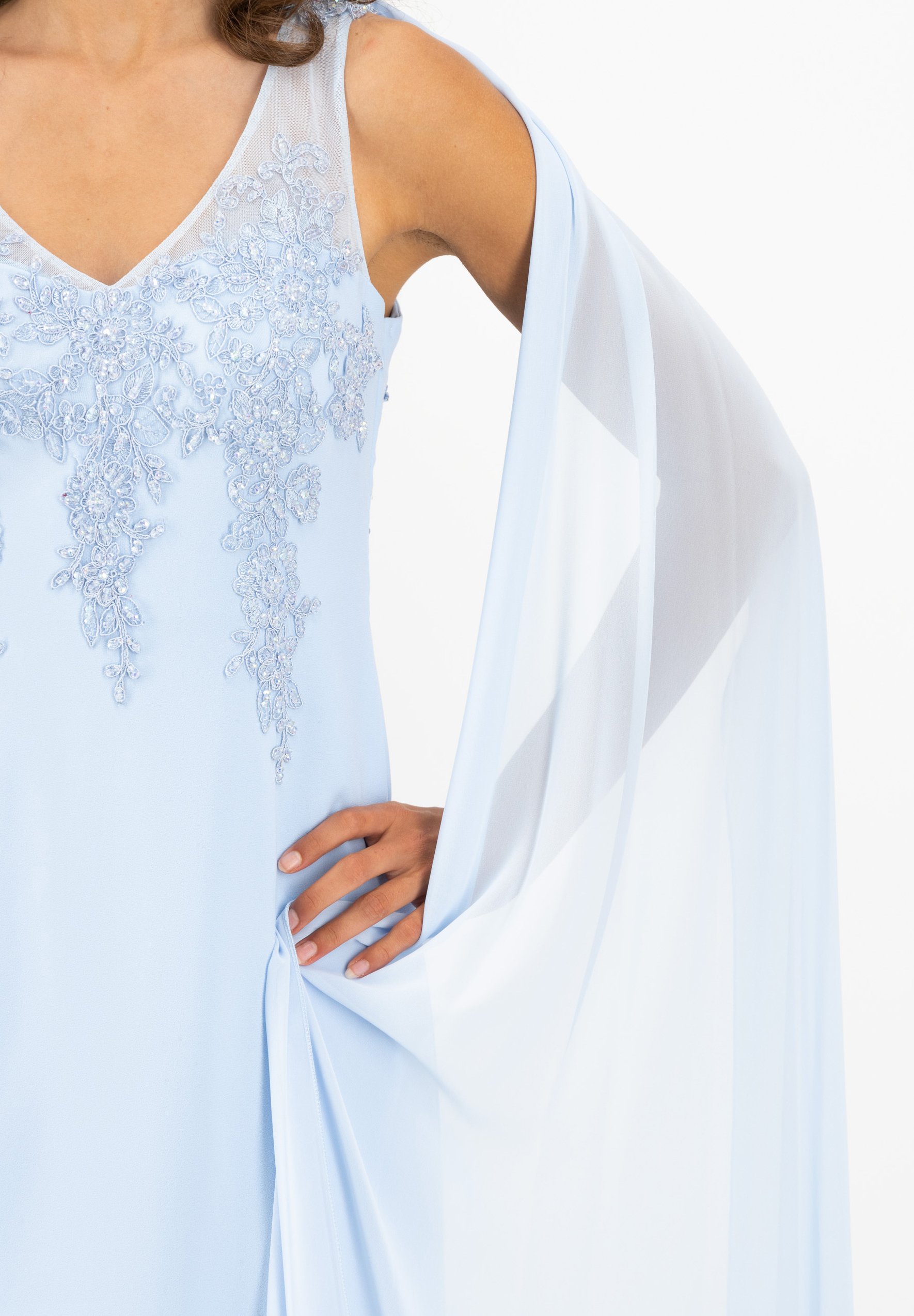 Prestije MIT CHIFFON - Vestito lungo - babyblau/blu - Zalando