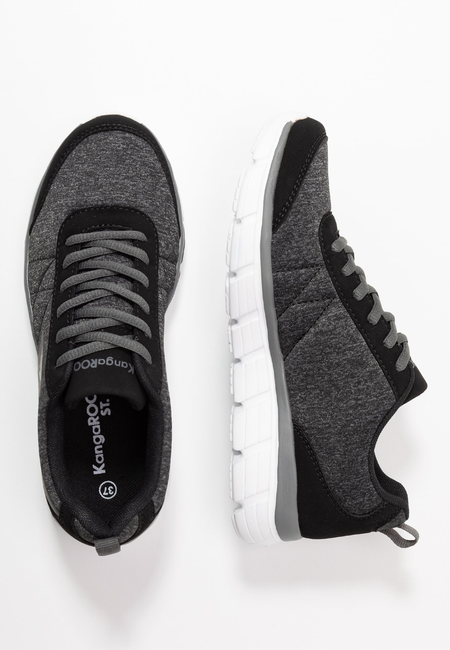 KangaROOS KR REF Joggesko jet blacksteel grey Zalando.no KangaROOS KG NIMBLE Joggesko jet blacksteel grey