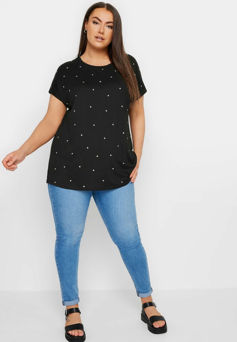 Yours Clothing SHORT SLEEVE Print T-shirt black/anthracite