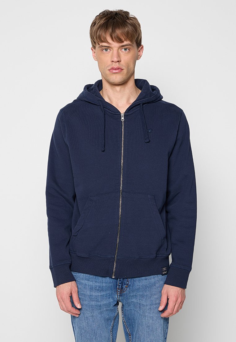 mustang Sweater met rits donkerblauw