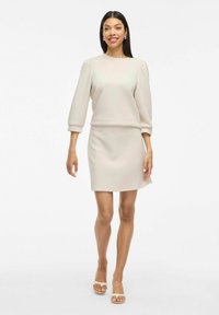 VILA VIREDLECT MINI - Falda acampanada - super light natural melan