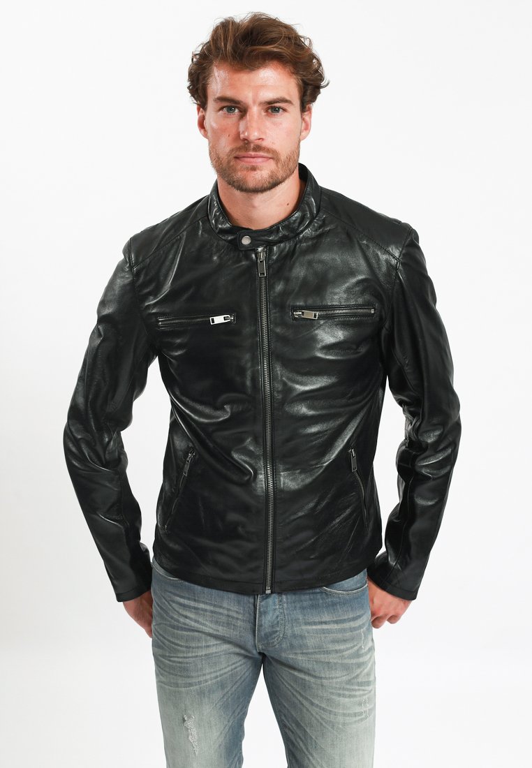 Lee Cooper Leren jas zwart