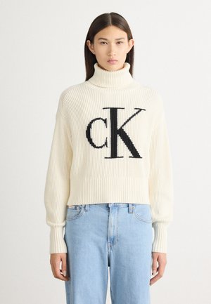 BLOWN UP LOOSE SWEATER CONTRA - Pullover - ivory