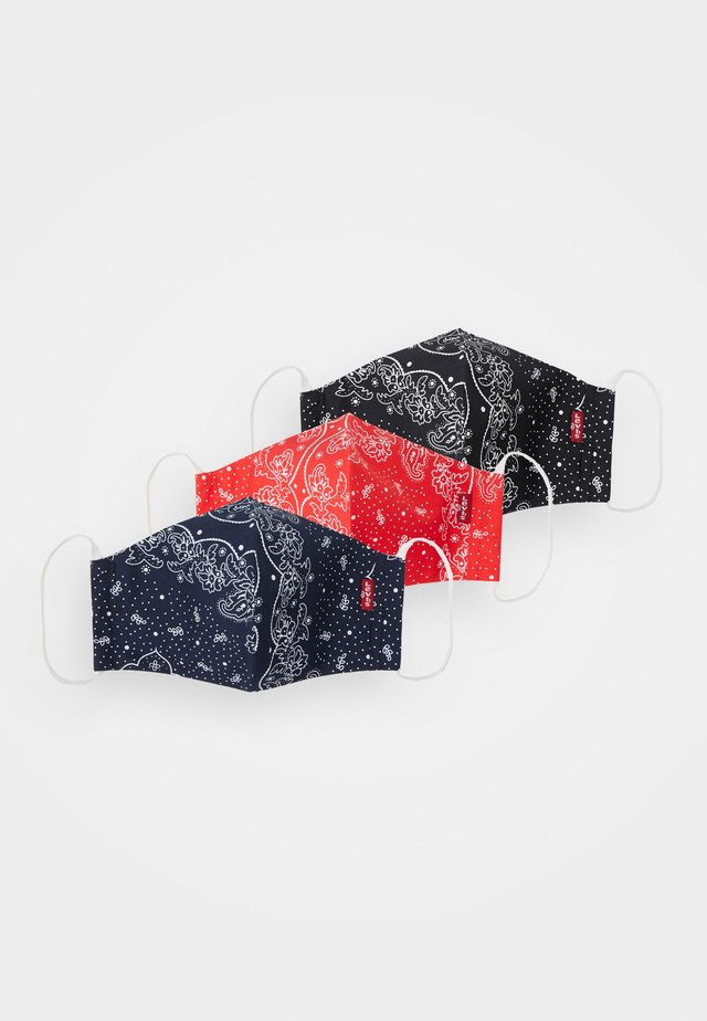 REUSABLE BANDANA FACE COVERING UNISEX 3 PACK - Kasvomaski - blue/black/red