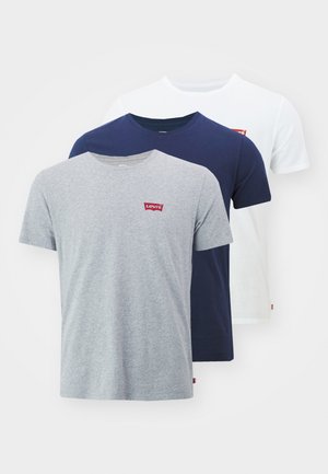 Levi's® GRAPHIC TEES 3 PACK - Tricou basic - white/medium heather grey/dress blues