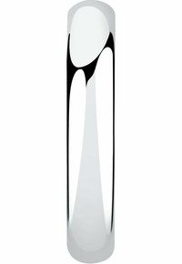 Polerad silverring med en slät, reflekterande yta. Har en cylindrisk form och en sömlös design utan utsmyckningar.