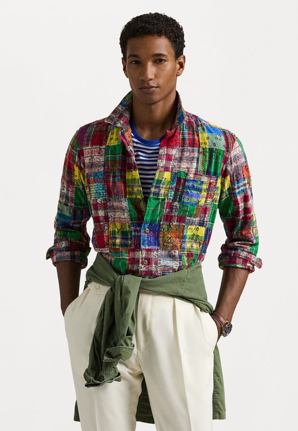 CLASSIC FIT PATCHWORK MADRAS CAMP SHIRT - Shirt - block print patchwork