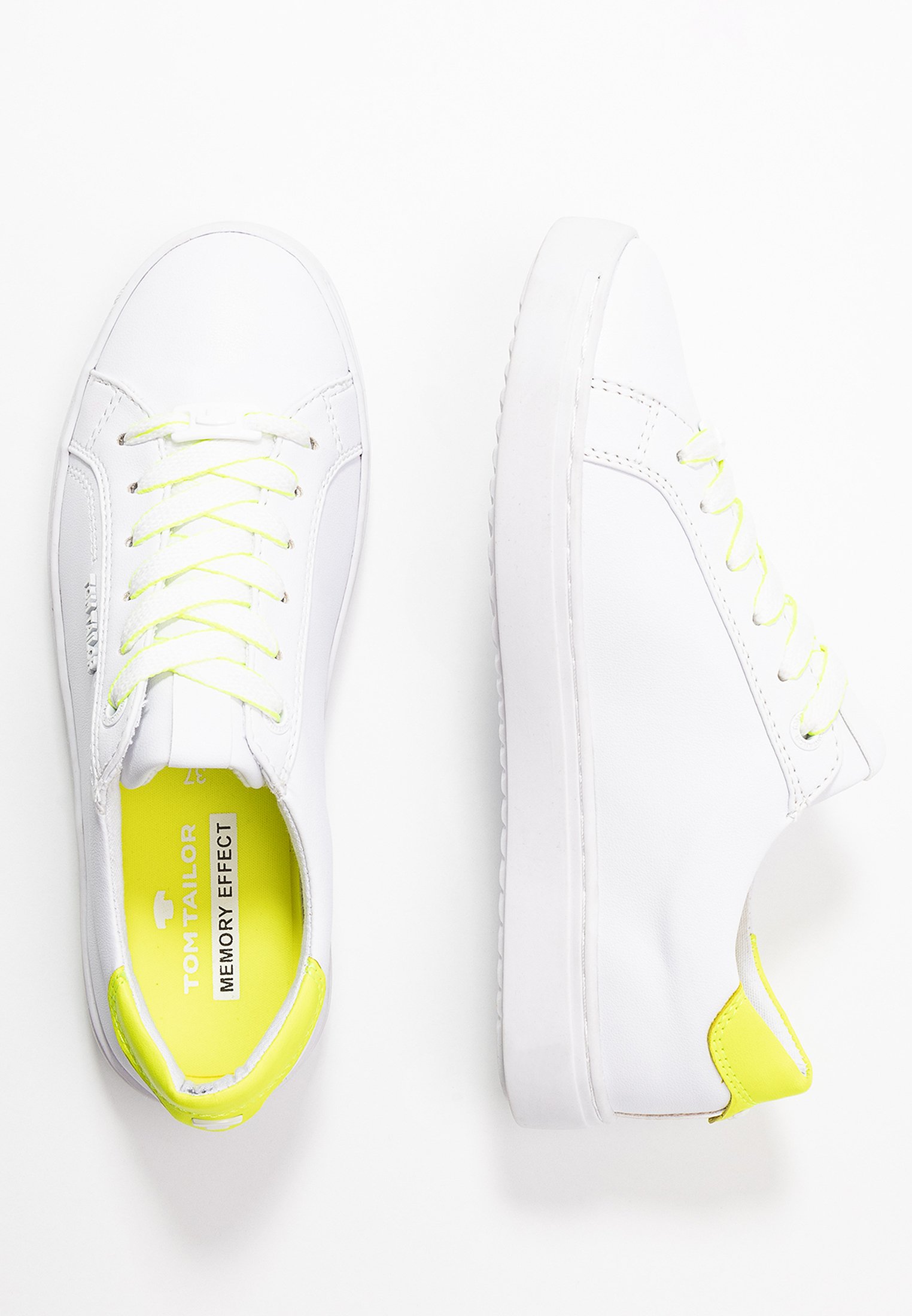 TOM TAILOR Joggesko whiteneon yellowhvit Zalando.no TOM TAILOR Joggesko whiteneon yellowhvit Zalando.no