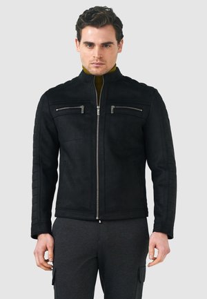 Faux leather jacket - schwarz