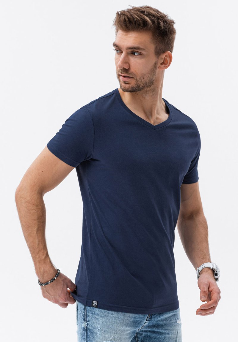 Ombre SET OF THREE  Z29 - T-shirt basic - dark blue/white/yellow