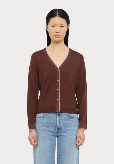 PS Paul Smith WOMENS BUTTON THROUGH - Casaco de malha - brown