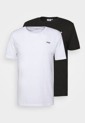 Fila BROD TEE 2 PACK - T-paita - black/bright white