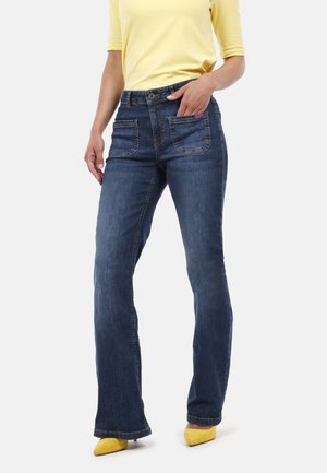 FREYDAY - Bootcut jeans - washed mid blue