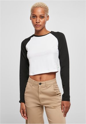 Urban Classics CROPPED RETRO BASEBALL LONGS - Pitkähihainen paita - white black