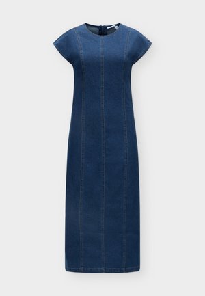 VILA, VIESTA CAP DENIM MIDI DRESS/BFS - Τζιν φόρεμα - dark blue denim