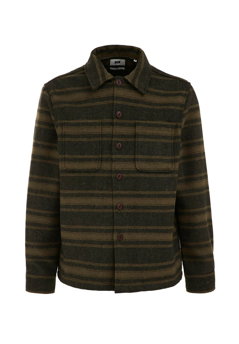 WE Fashion Overhemd donkergroen gemêleerd