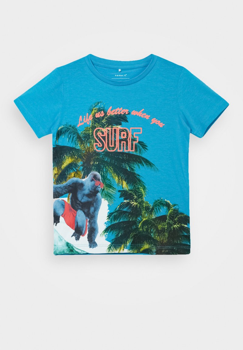 name it T-shirt print blauw
