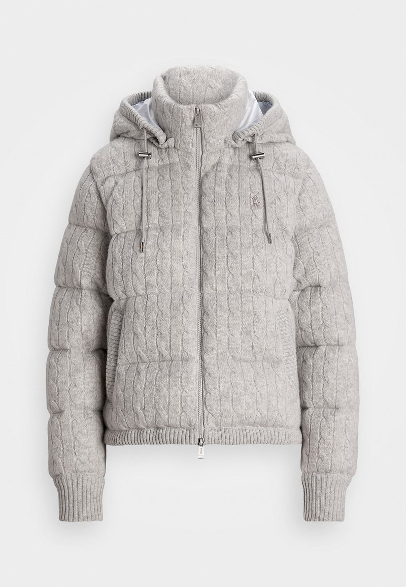 Polo Ralph Lauren CABLE KNIT HOODED DOWN COAT - Doudoune - new grey heather