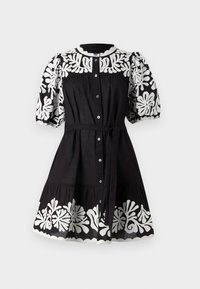 AGATHE APPLIQUE PUFF MINI DRESS - Blusenkleid - black
