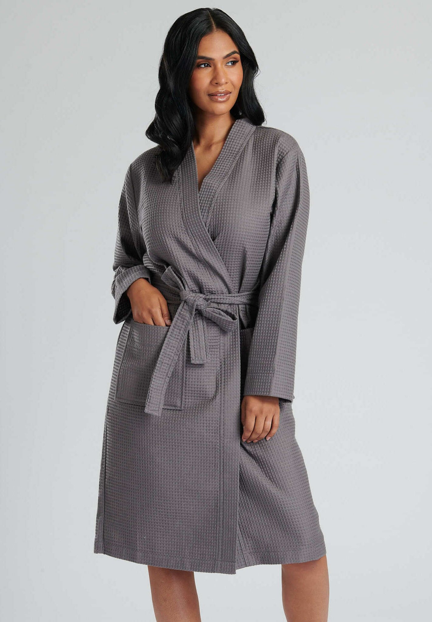Loungeable WAFFLE - Dressing gown - grey - Zalando