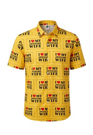 Mr Ukko, I LOVE MY AWESOME WIFE - Vapaa-ajan kauluspaita - wife yellow