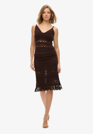 Superdry & Co MIDI - Robe fourreau - dark oak brown