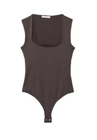 SQUARE NECKLINE - Toppi - dark brown