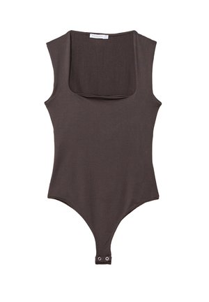 Stradivarius SQUARE NECKLINE - Débardeur - dark brown
