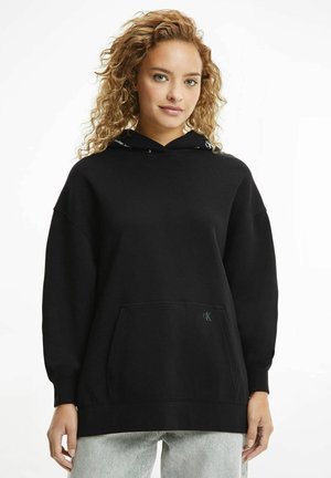 Calvin Klein Jeans REPEAT LOGO OVERSIZED  - Felpa con cappuccio - schwarz