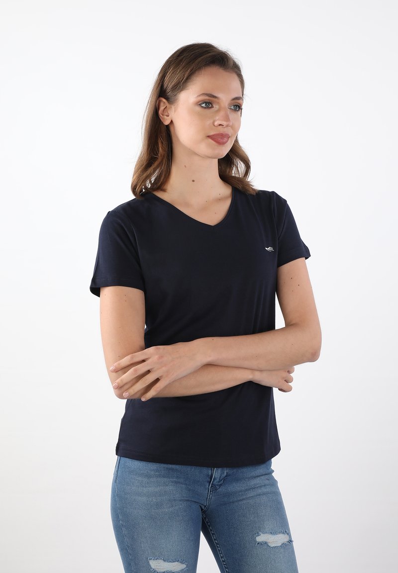Damen T-Shirts | Edoardo Caravella T-Shirt basic navy/dunkelblau - BP06890 Damen T-Shirts | Edoardo Caravella T-Shirt basic navy/dunkelblau - BP06890