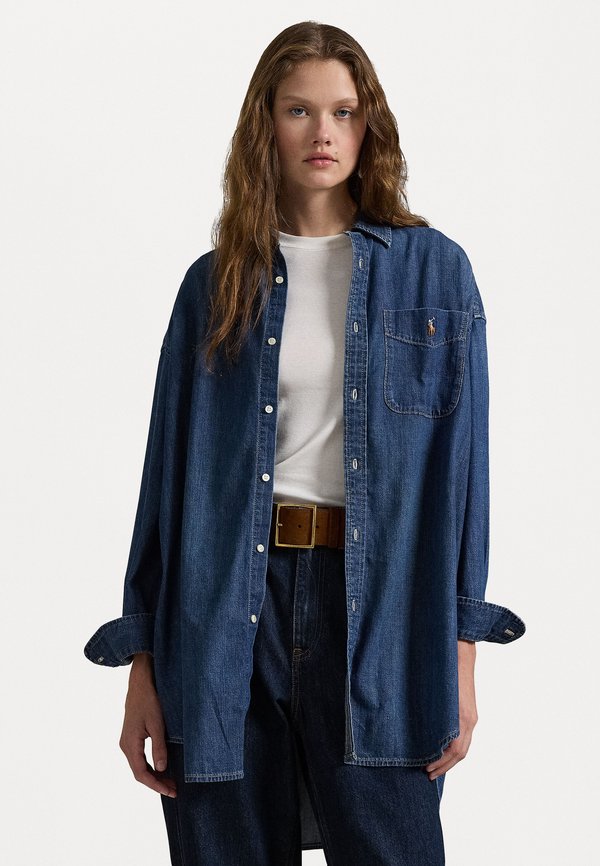 LONG SLEEVE BUTTON FRONT - Button-down blouse - remy wash