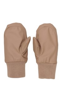 Vantar i en mjuk beige färg, tillverkade av ett glattt, vattentätt material. Har bekväma ribbade muddar för värme och komfort.