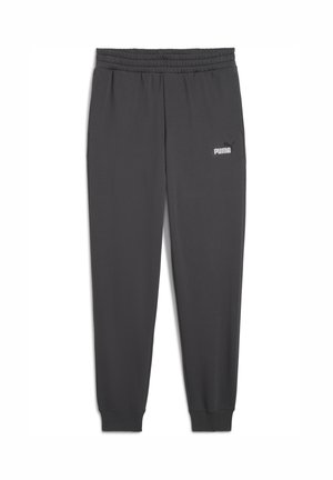 Donkergrijze joggerbroek met elastische tailleband en boorden. Bevat een klein wit Puma-logo op het linkerbeen. Gemaakt van zachte, rekbare stof.