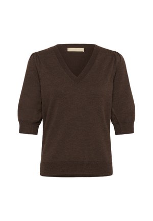 Culture, CULTURE CUPINNIE ANNEMARIE SS VNECK - T-shirt basique - coffee bean