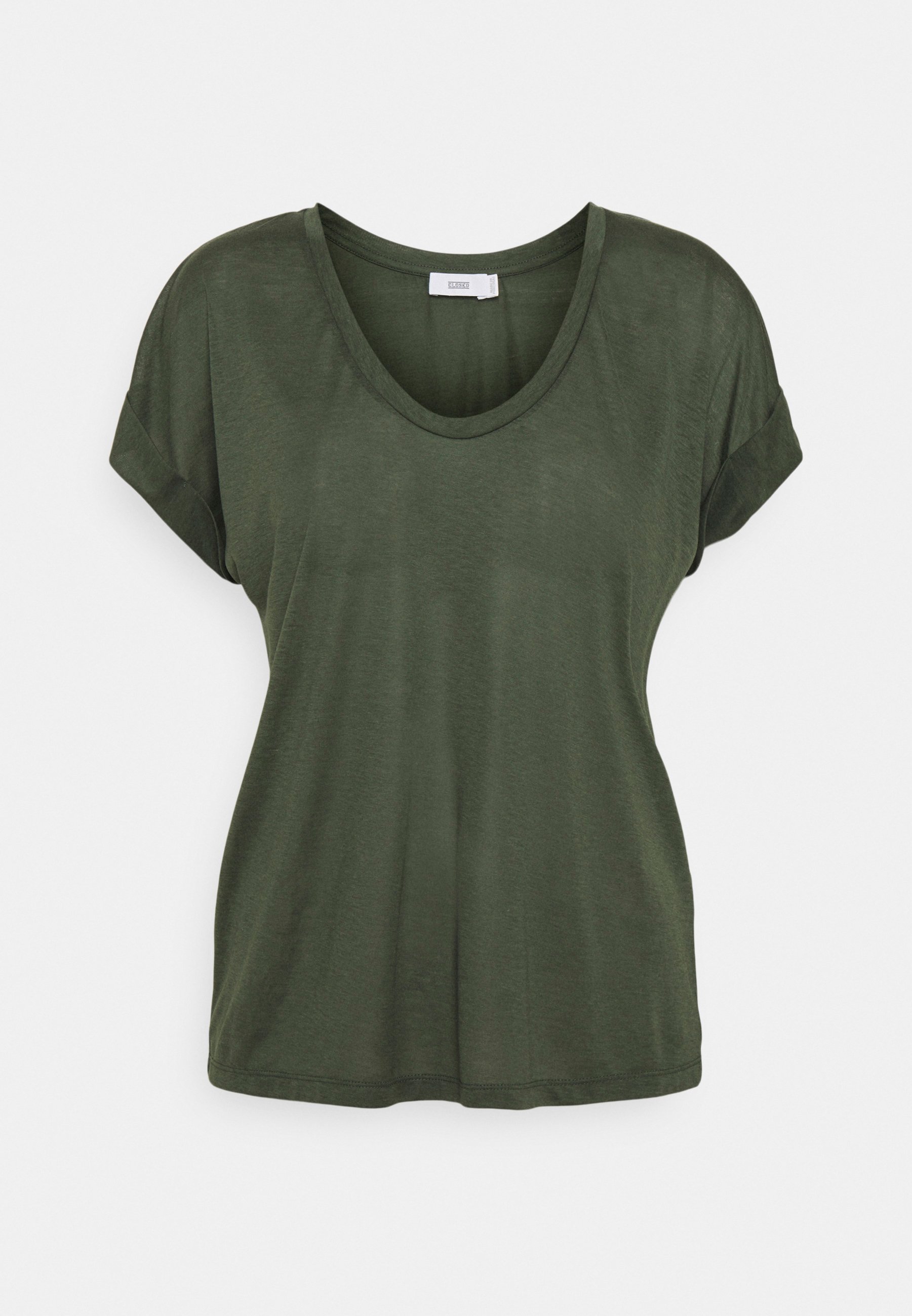 V NECK - T-shirt basic - thyme 