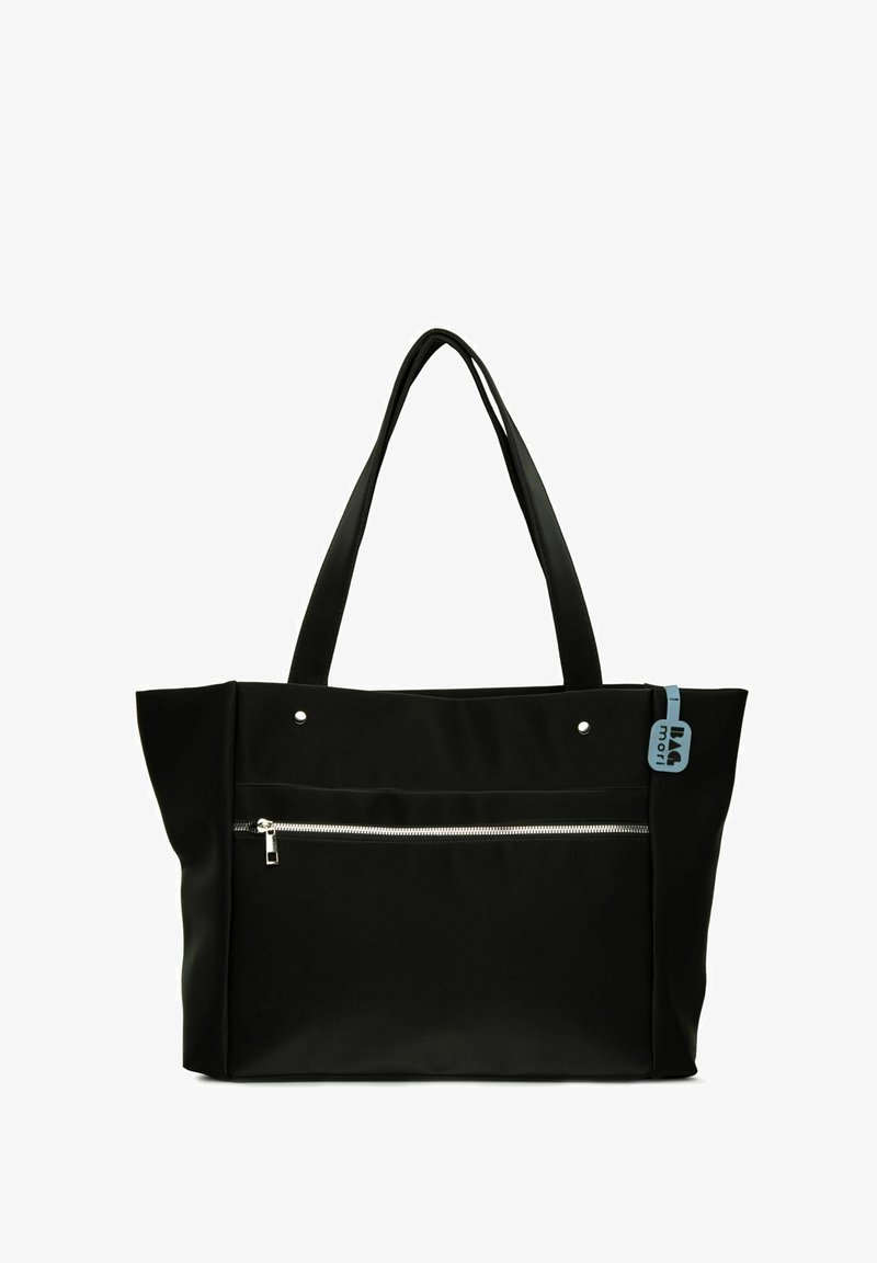 Bagmori LARGE SATIN TOTE BAG WITH SIDE ZIPPER DETAIL - Velika torba - black