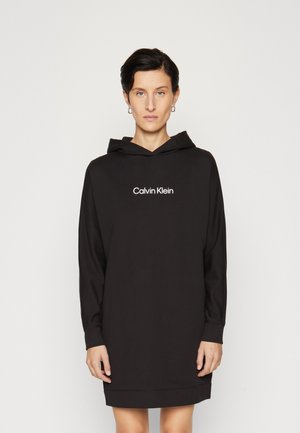 Calvin Klein HERO LOGO HOODIE DRESS - Nappali ruha - black