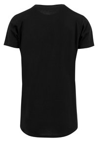 Svart kortermet T-skjorte, lett stoff, klassisk rund hals, avslappet passform, glatt tekstur, ensfarget design uten mønstre eller detaljer.