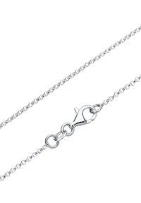 Sterling Silberkette mit feinen Gliedern und einem Karabinerverschluss. Hat ein glattes, glänzendes Finish und ist mit '925' für den Silbergehalt gekennzeichnet.