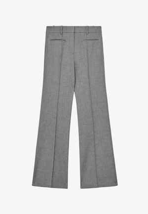 Reiss, REGULAR FIT - ROSARIA WOVEN PINTUCK-DETAIL FLARED TROUSERS - Bukser - grey